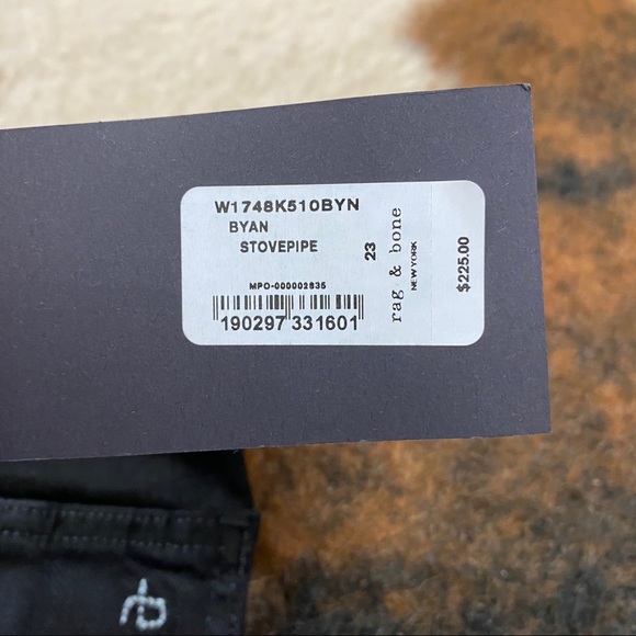 NWT Rag & Bone Stove Pipe Step Hem Fray Black 23 - Picture 6 of 11